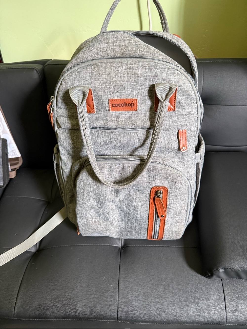 Cocohop Gray Backpack with Brown Trim - Men Bags